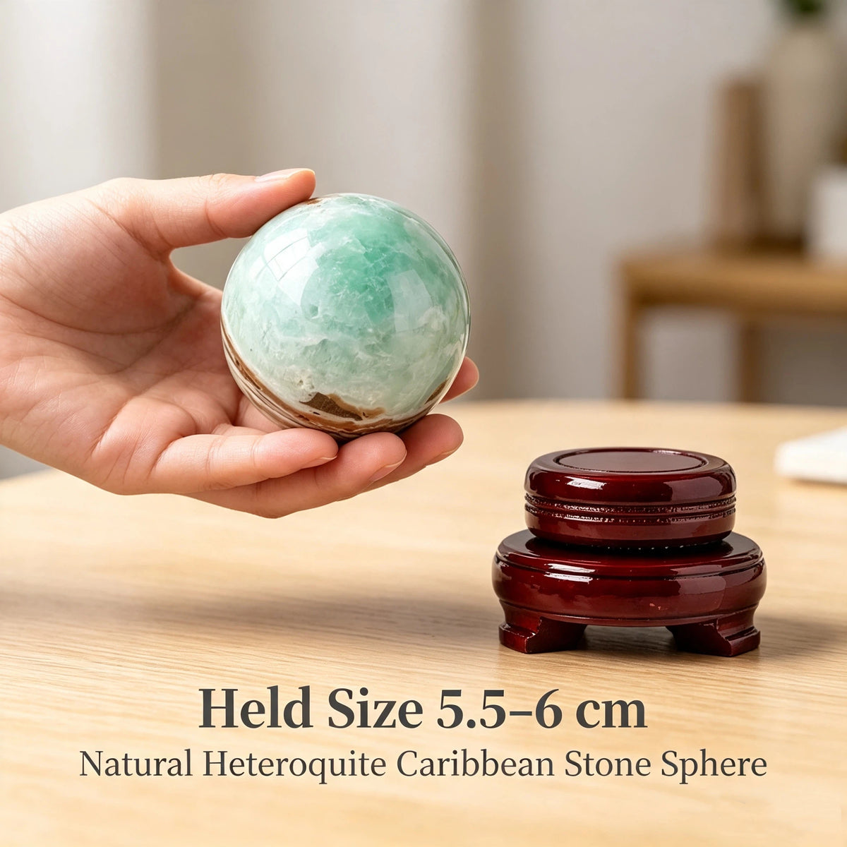 Natural heteroquite caribbean stone crystal ball