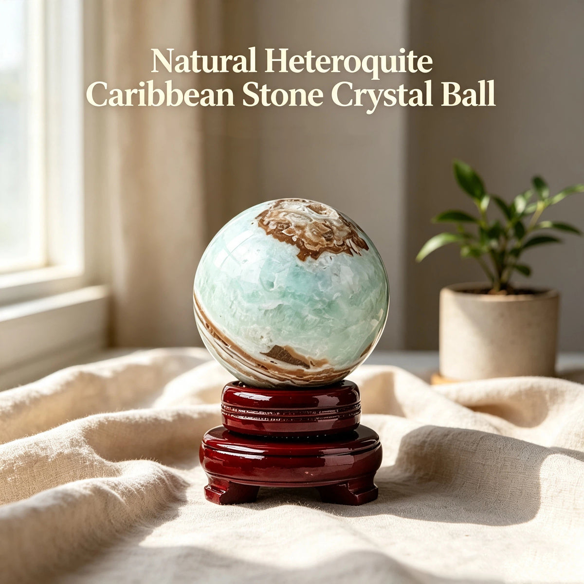 Natural heteroquite caribbean stone crystal ball