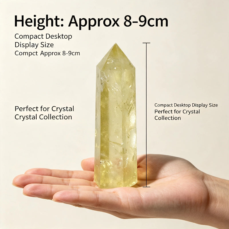 Citrine single-pointed hexagonal crystal column