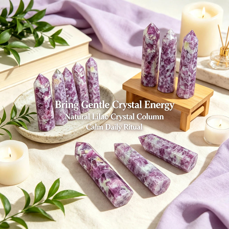 Natural lilac hexagonal crystal column