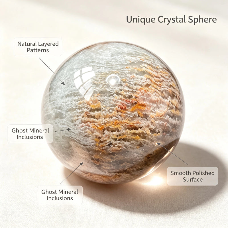 Natural Melaleuca Ghost Crystal Ball