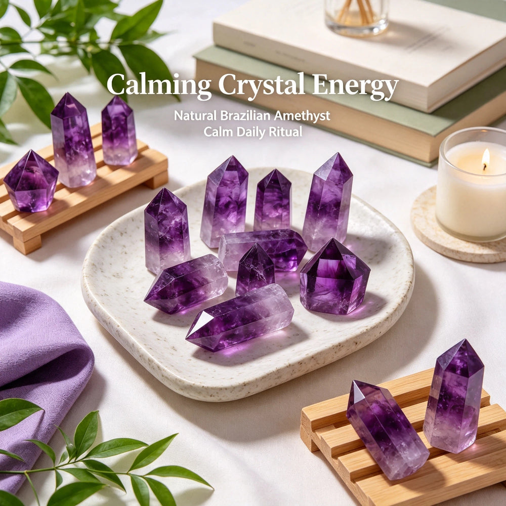 Natural Brazilian amethyst single pointed column