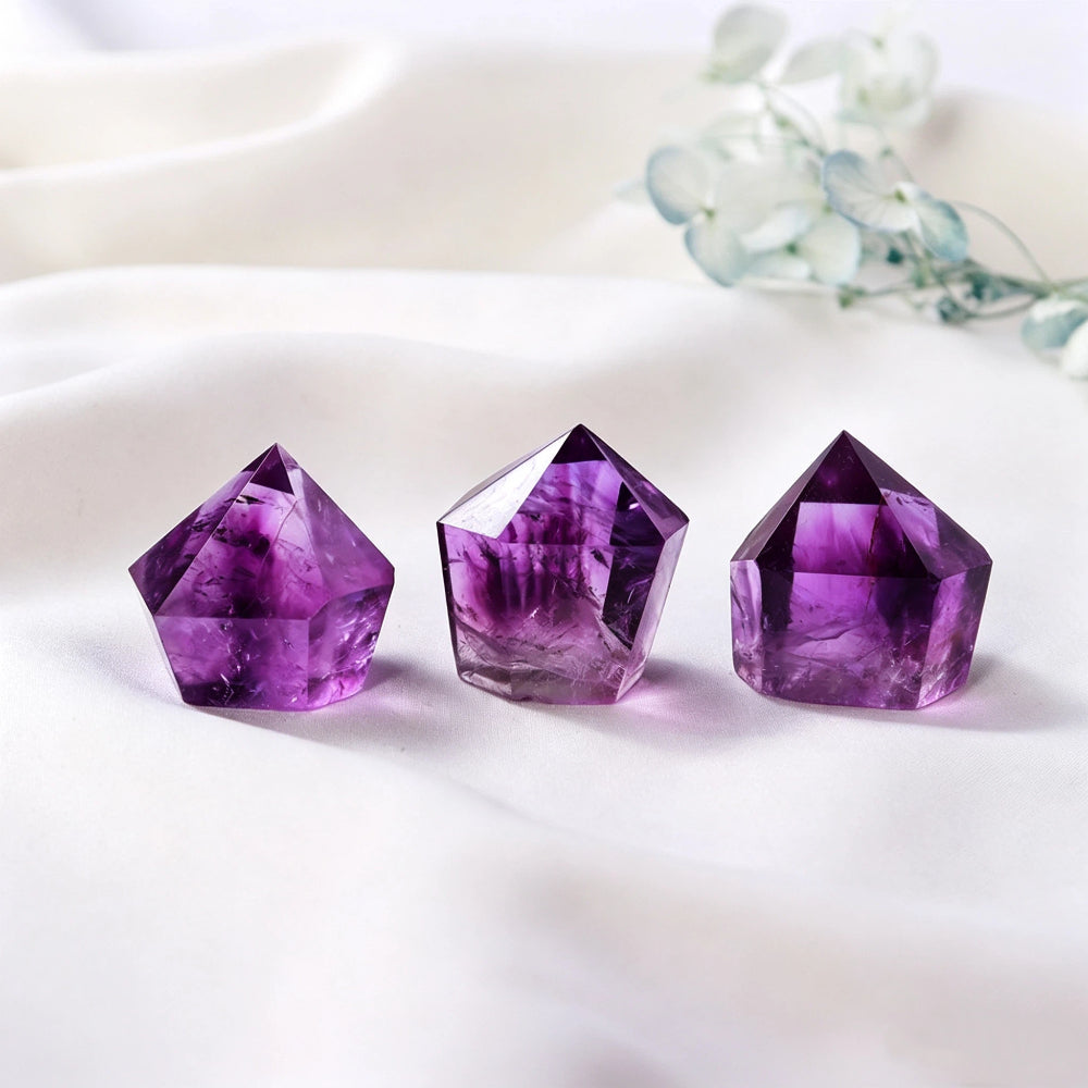 Natural Brazilian amethyst single pointed column