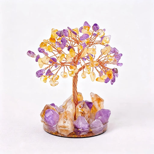 Natural crystal rough stone gravel fortune tree