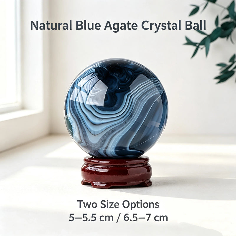 Natural black silk agate crystal ball
