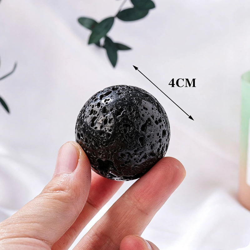 Natural volcanic stone ball