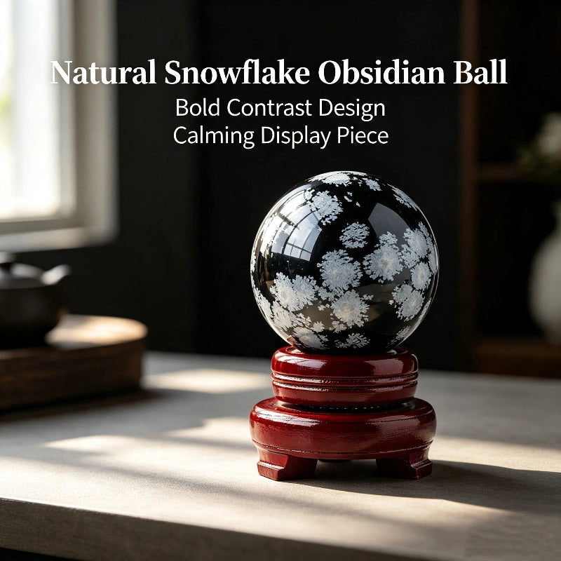 Natural Snowflake Obsidian Ball