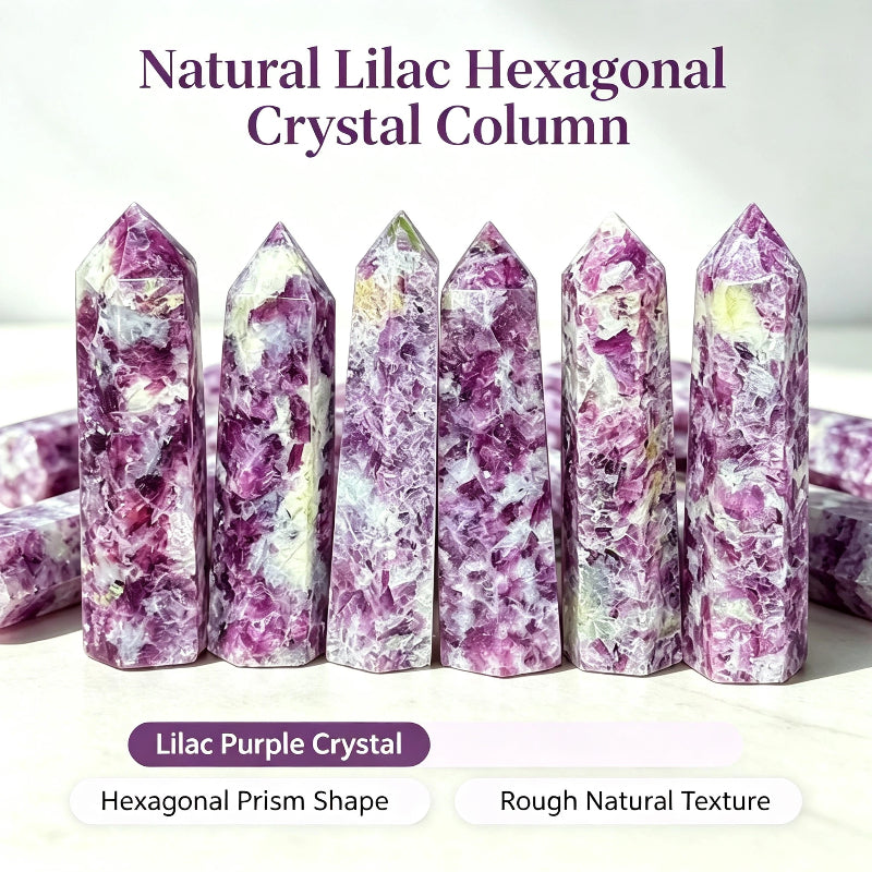 Natural lilac hexagonal crystal column