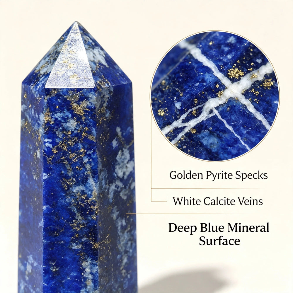 Natural lapis lazuli crystal column