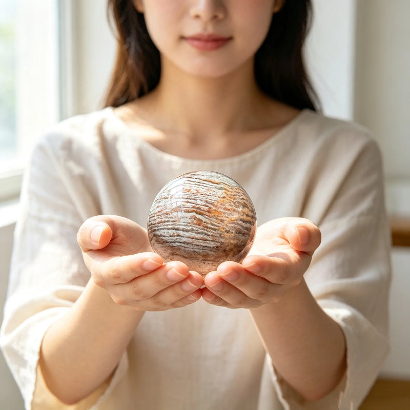 Natural Melaleuca Ghost Crystal Ball