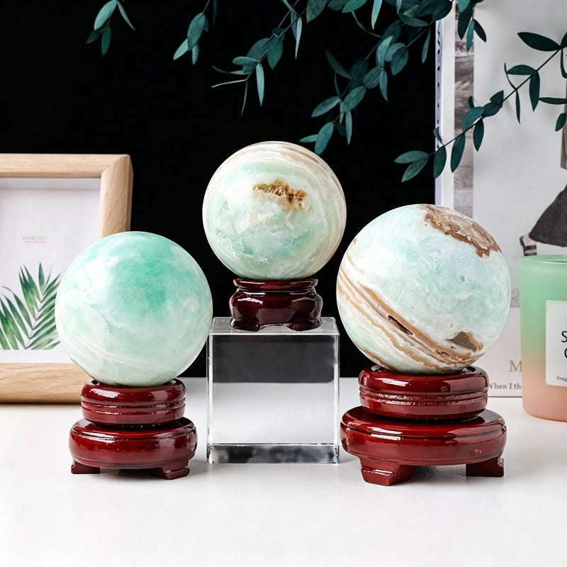 Natural heteroqun ore, Caribbean stone crystal ball, rough stone, mineral standard grinding, home office decoration, energy stone ball ornament