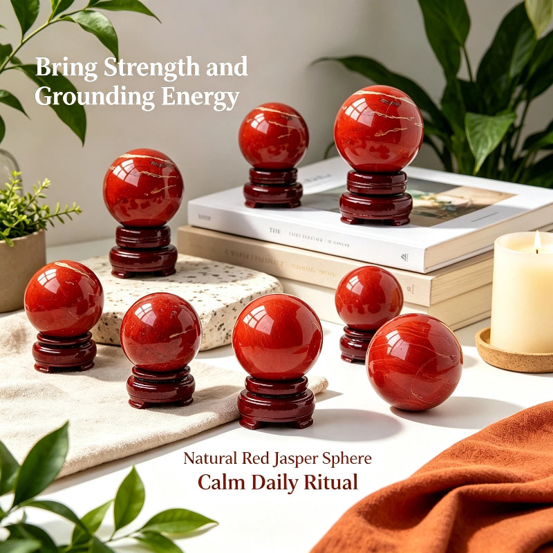 Natural red jasper crystal ball