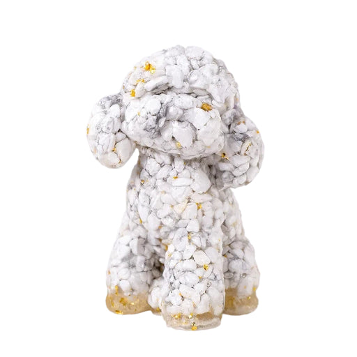 Natural Crystal Gravel Epoxy Teddy Dog