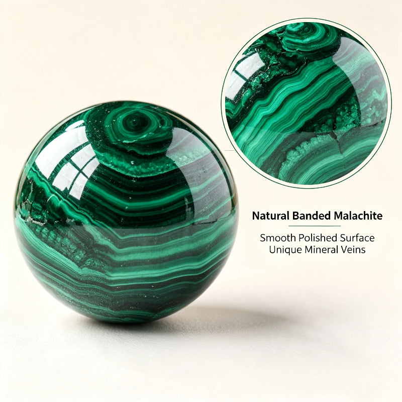 Natural malachite crystal ball