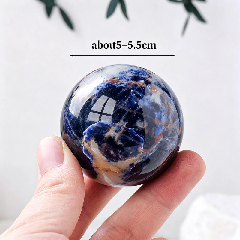 Natural blue stone crystal ball