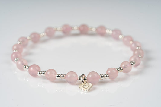 Rose quartz Sterling silver bracelet