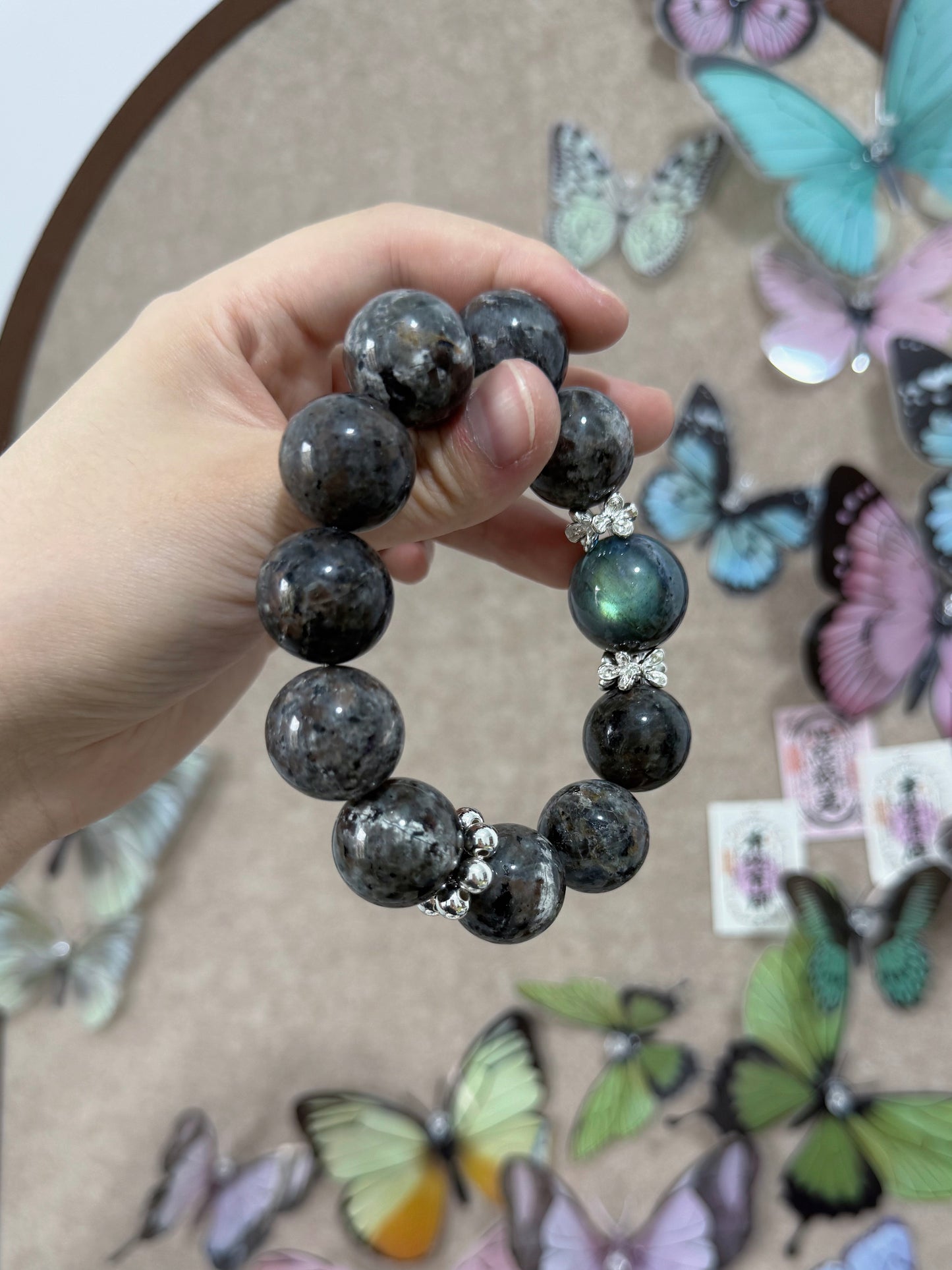 Yooperlite & Laborite original design bracelet Chunky beads