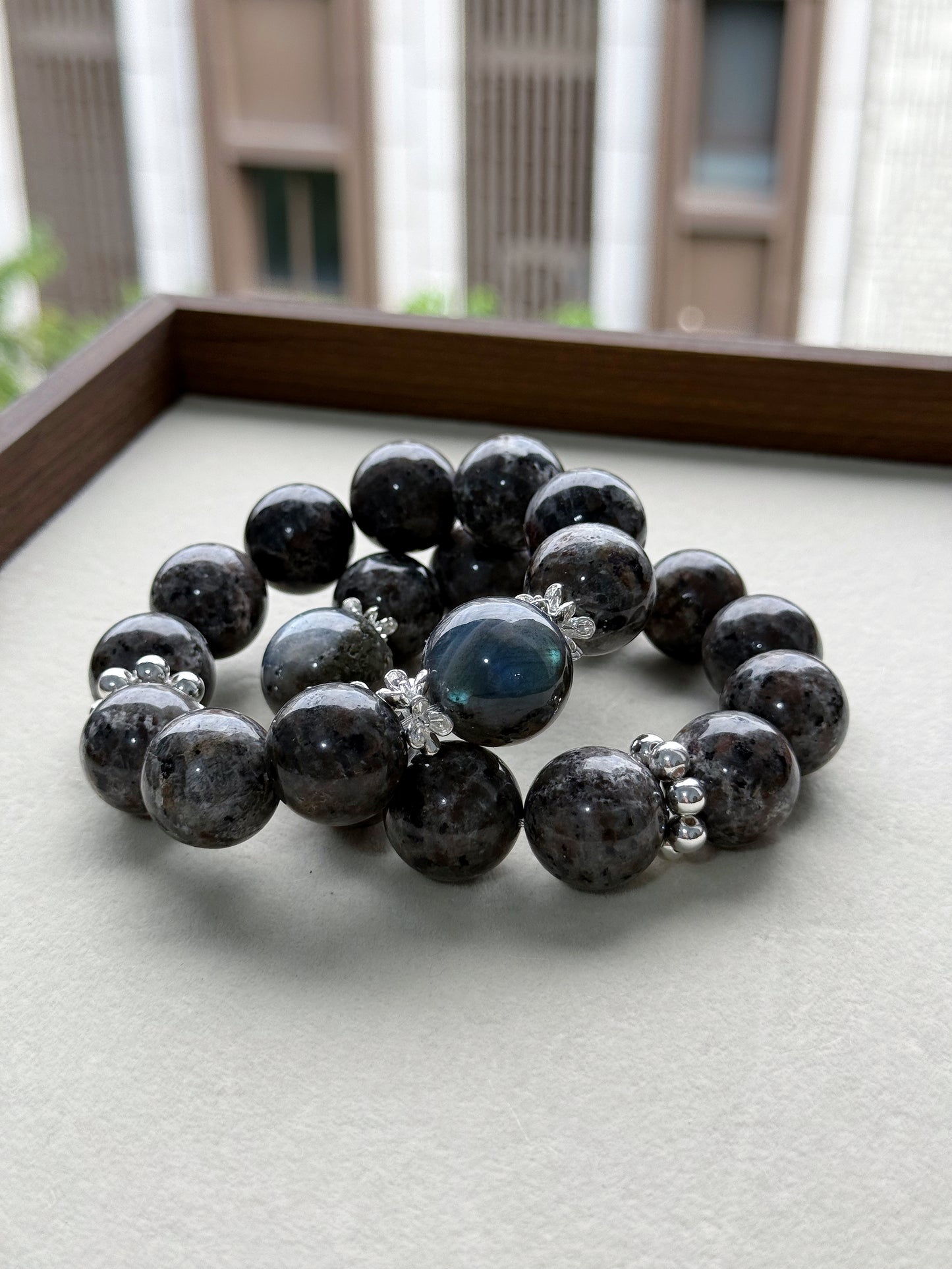 Yooperlite & Laborite original design bracelet Chunky beads