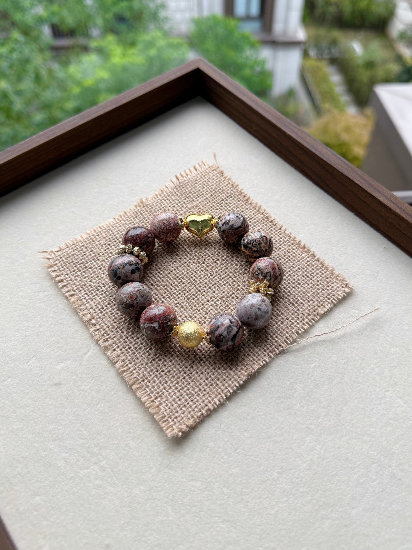 Leopard skin jasper original design bracelet