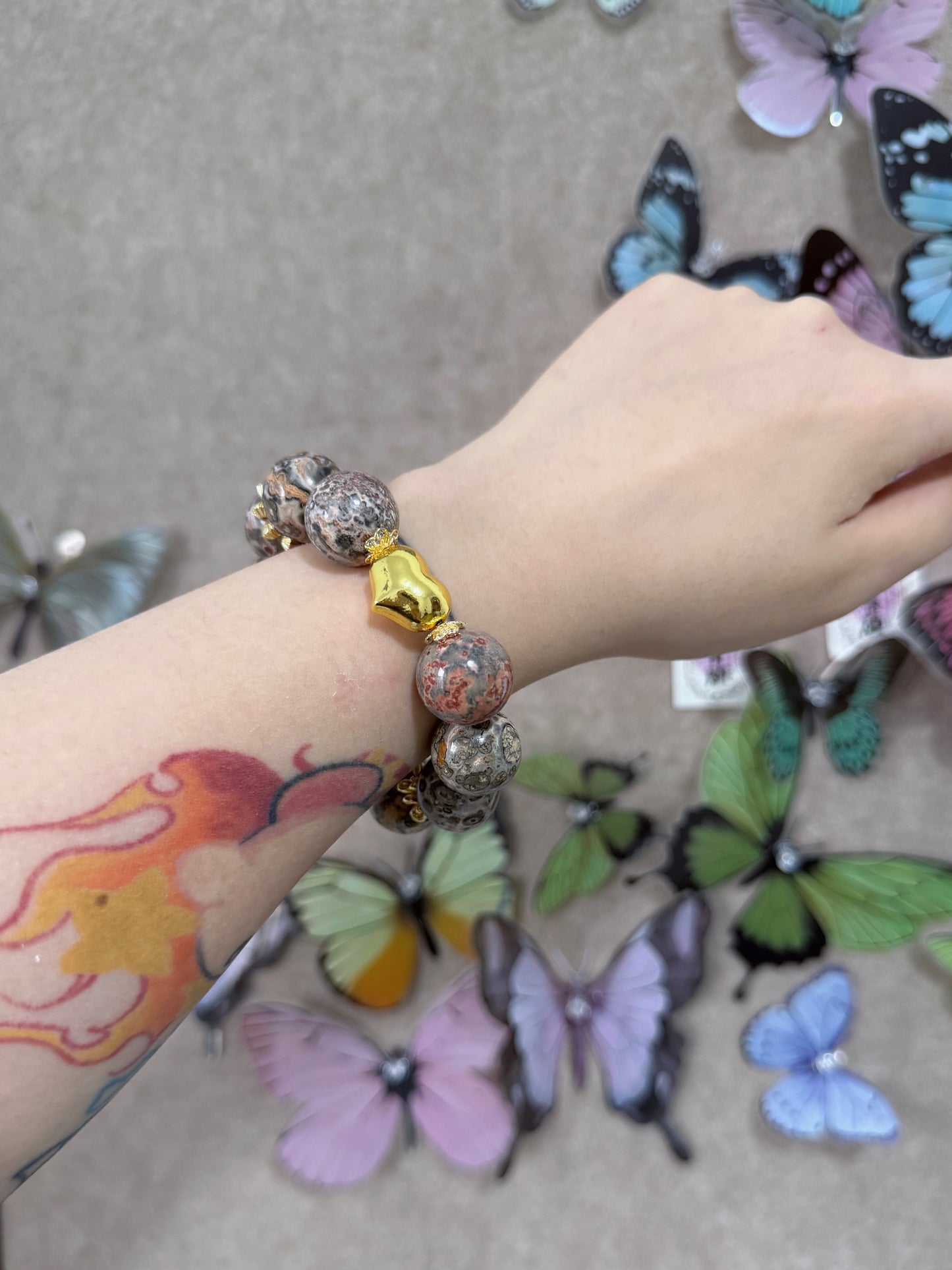 Leopard skin jasper original design bracelet