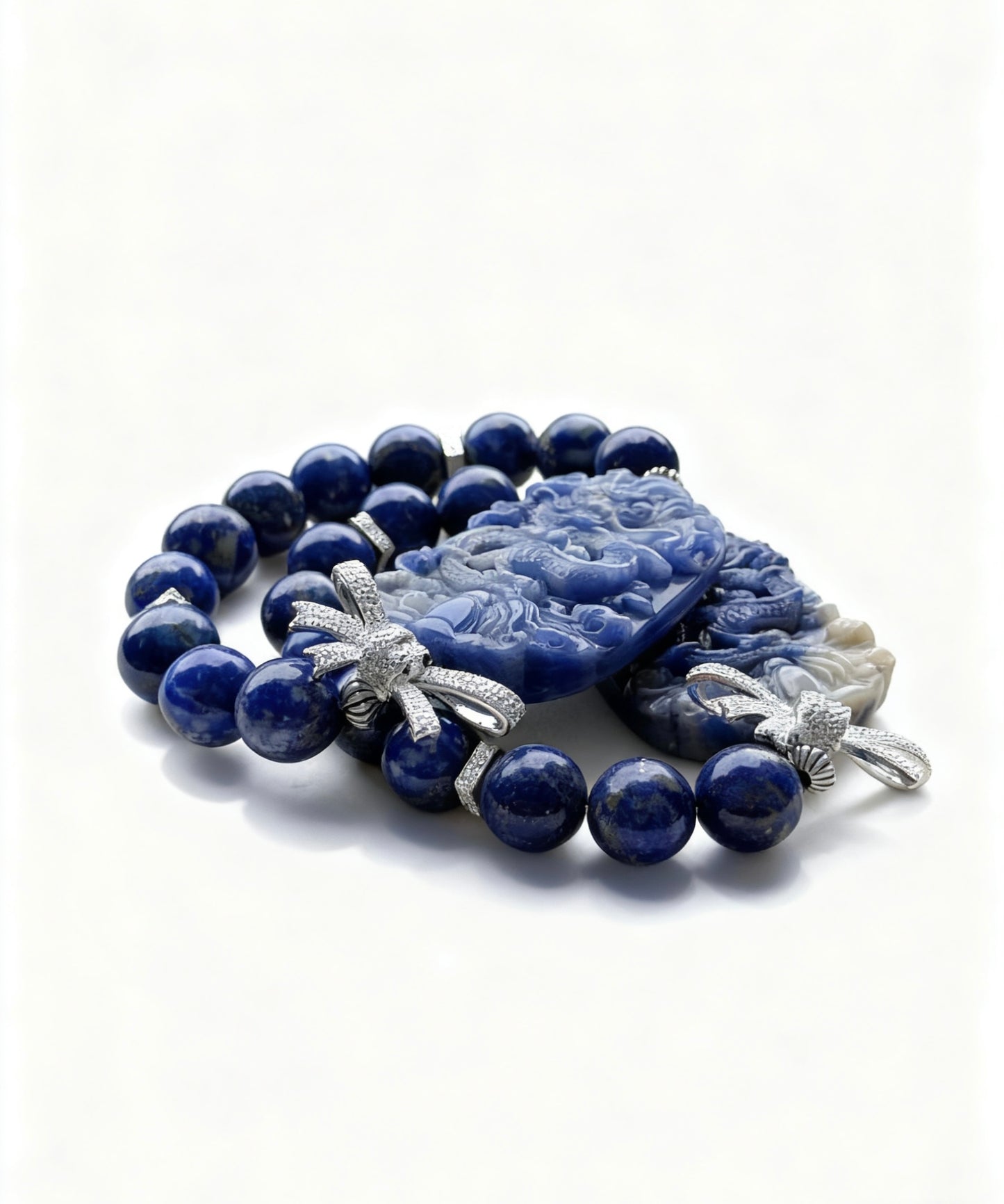 Lapis lazuli & sodalite dragon original design bracelet