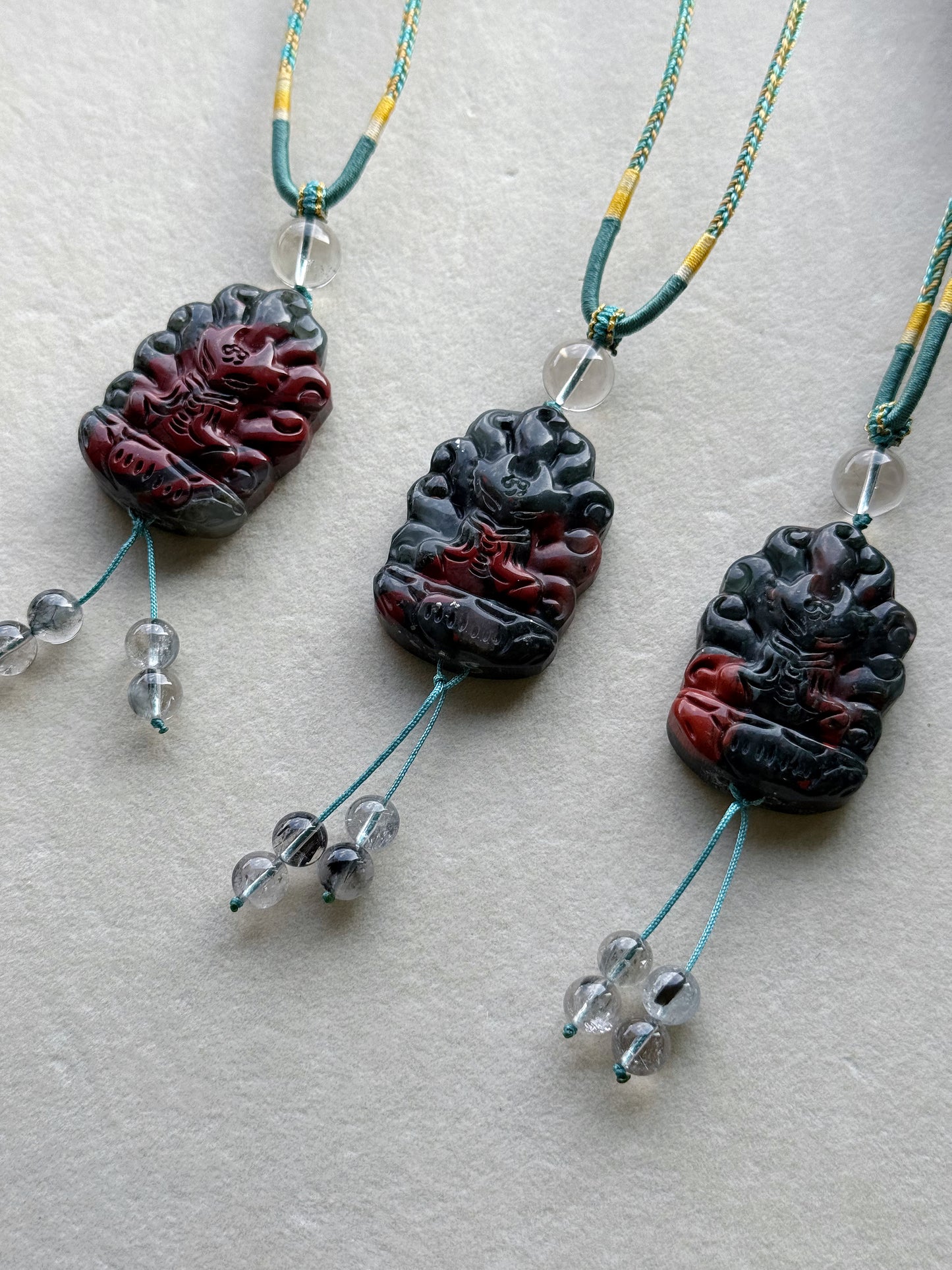 Bloodstone fox adjustable necklace