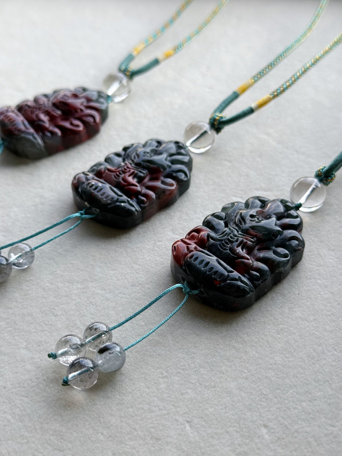 Bloodstone fox adjustable necklace