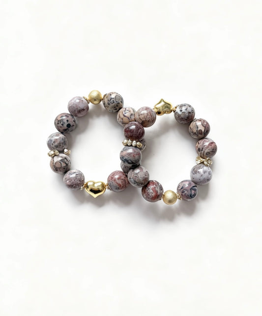 Leopard skin jasper original design bracelet