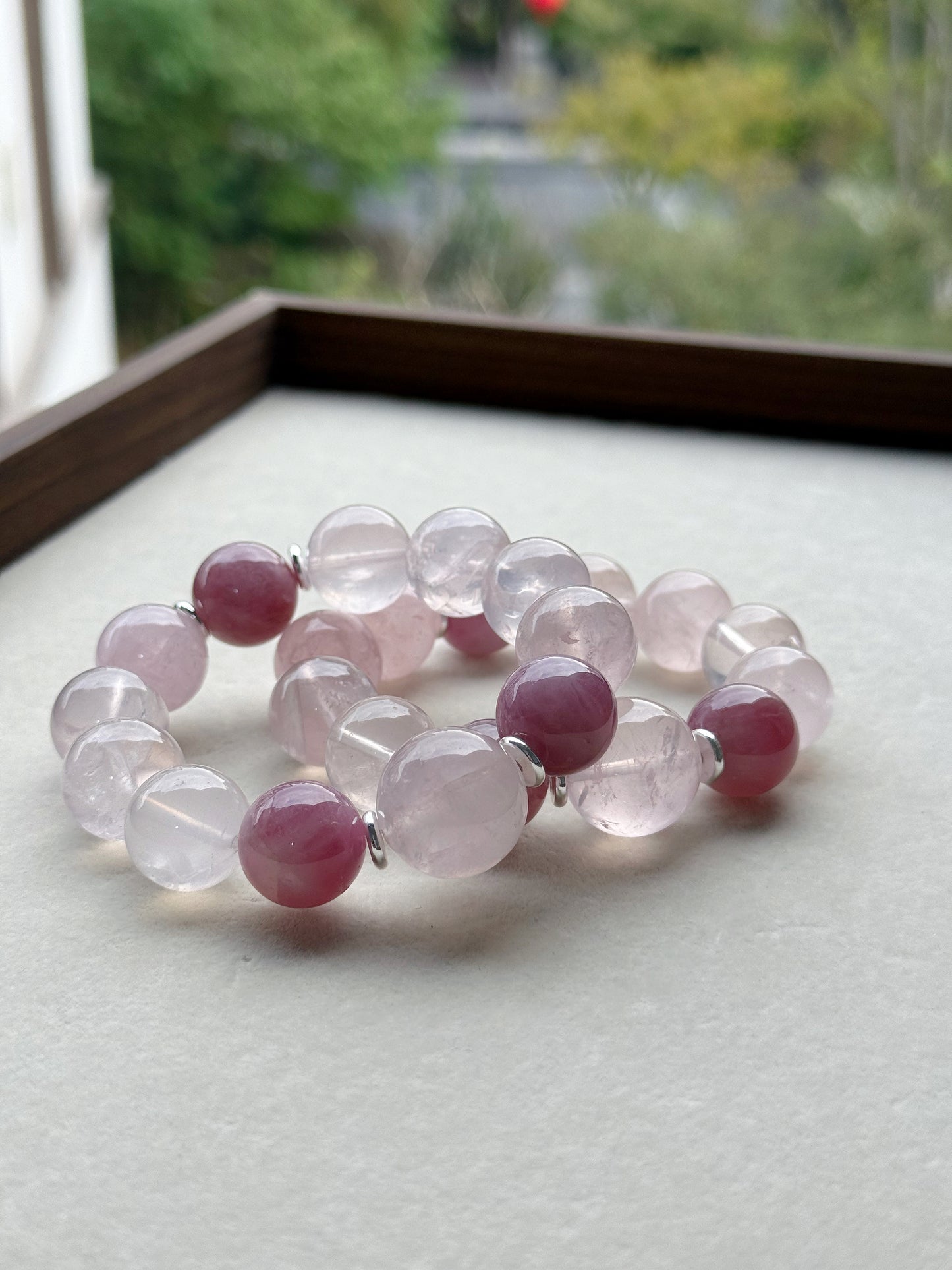 Rose quartz original design bracelet Chunky beads