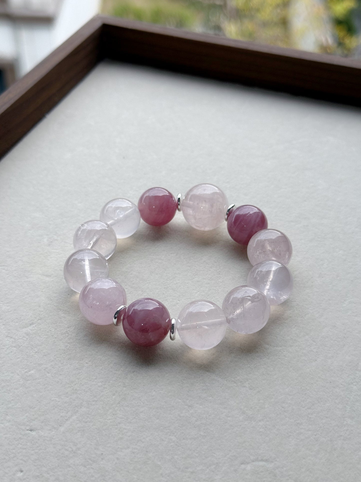 Rose quartz original design bracelet Chunky beads