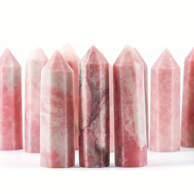 Natural powder Opal crystal hexagonal prism