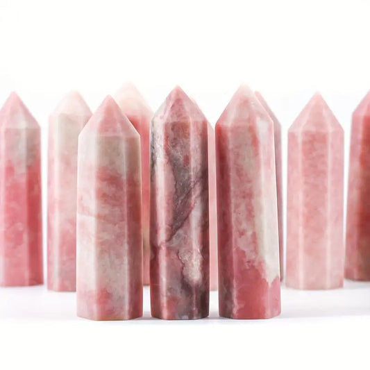 Natural powder Opal crystal hexagonal prism