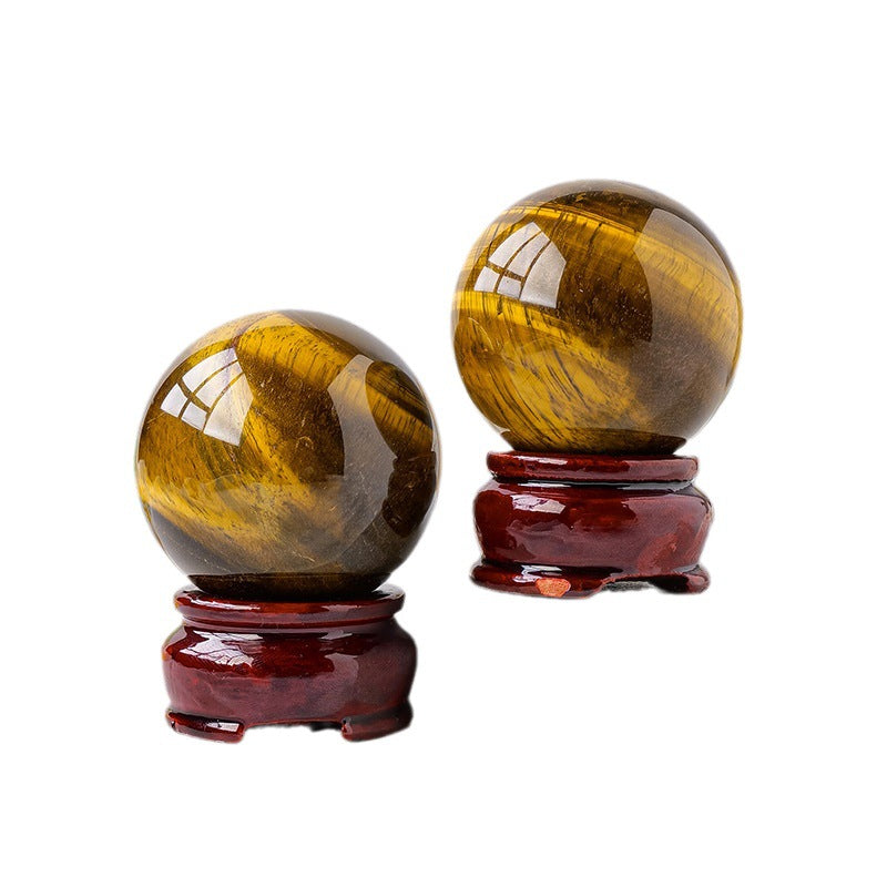 Natural yellow tiger's eye crystal ball