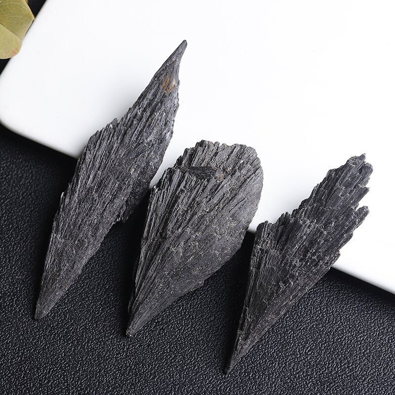 Natural black tourmaline  feathers