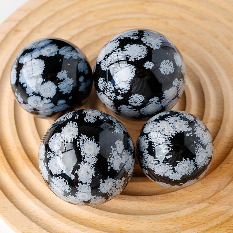 Natural Snowflake Obsidian Ball