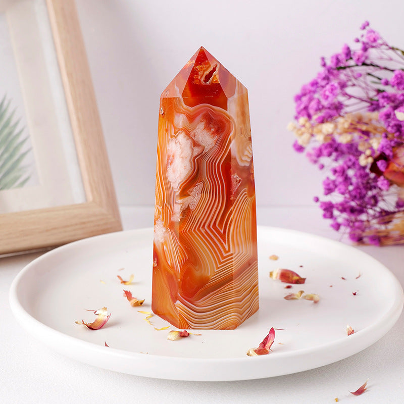 Natural crystal agate column