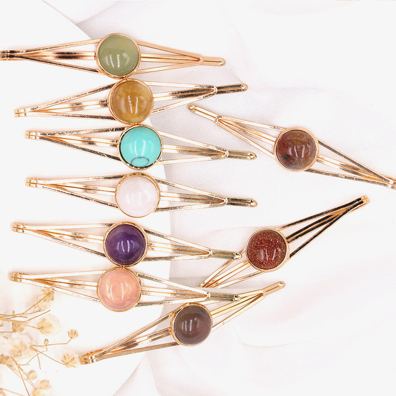 Natural gemstone hair accessories and hair clips