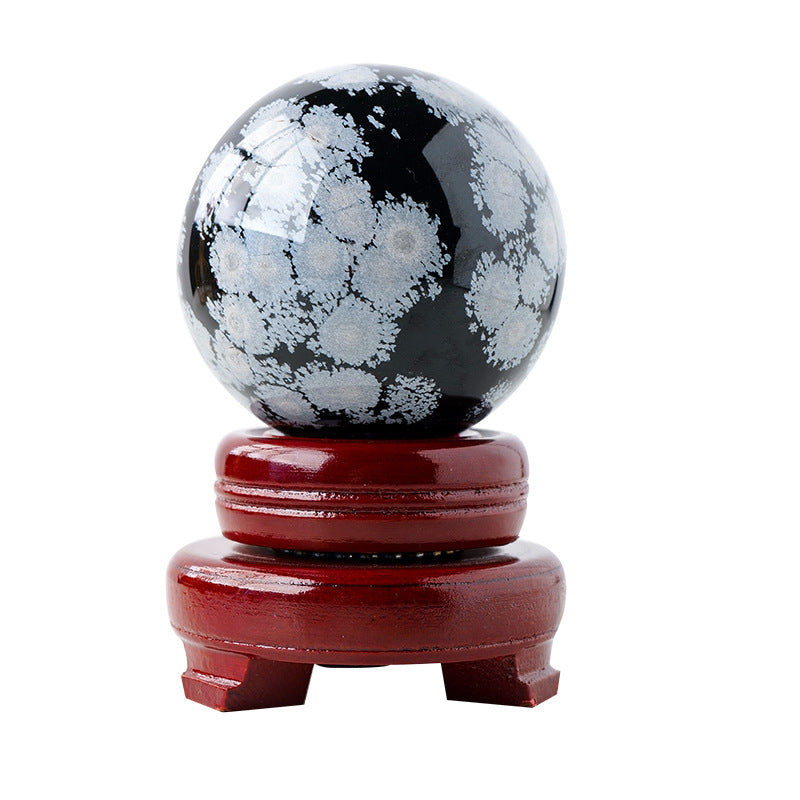 Natural Snowflake Obsidian Ball
