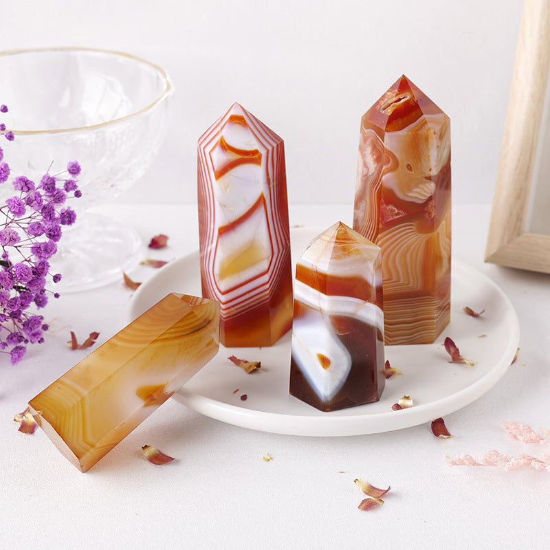 Natural crystal agate column