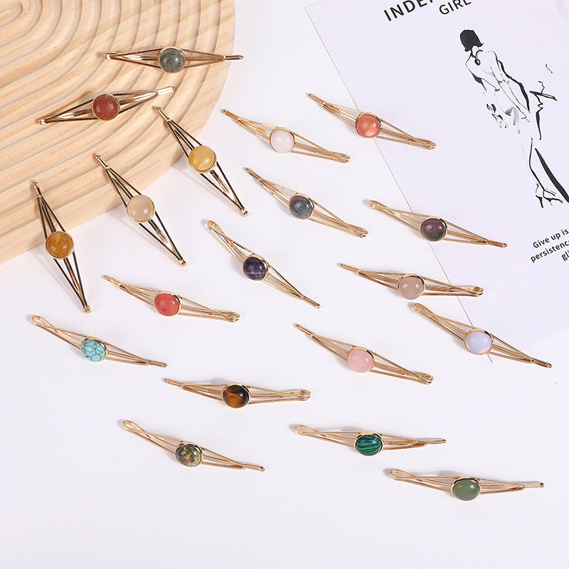 Natural gemstone hair accessories and hair clips