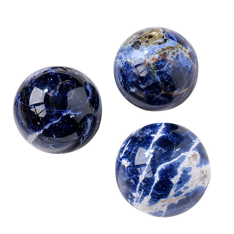 Natural blue stone crystal ball