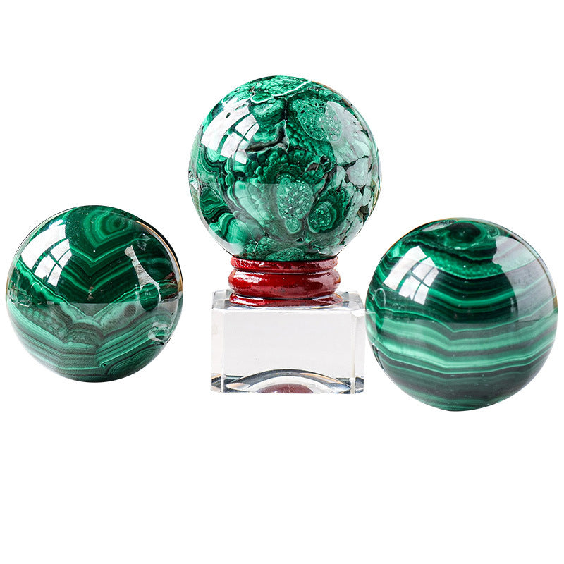 Natural malachite crystal ball