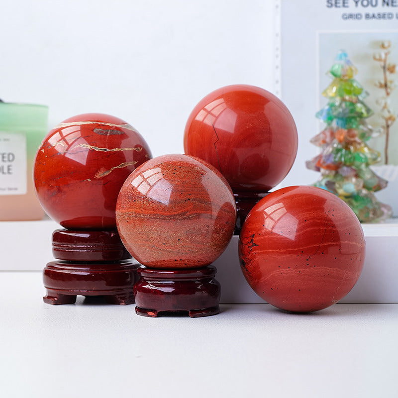 Natural red jasper crystal ball