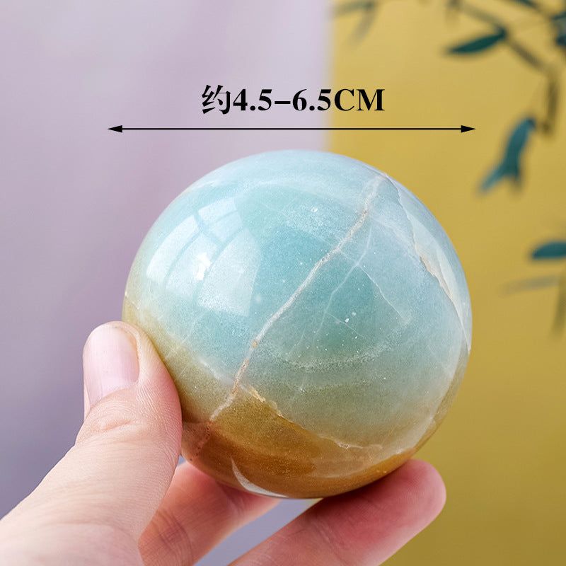 天然天空蓝天河石水晶球