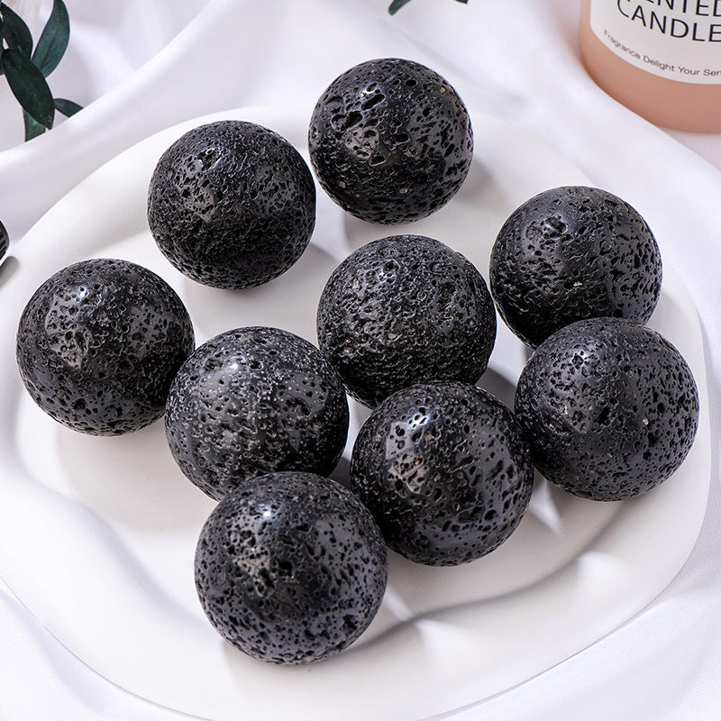 Natural volcanic stone ball