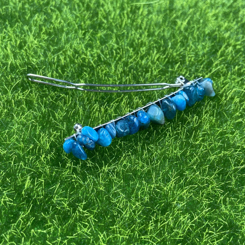 Natural crystal spring clip hair ornament