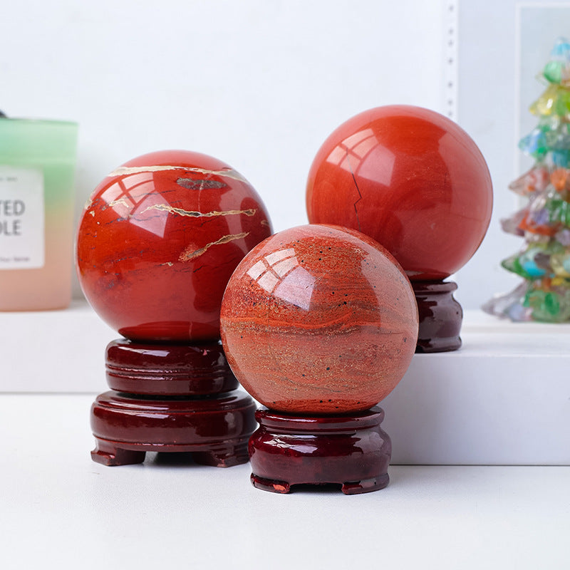 Natural red jasper crystal ball