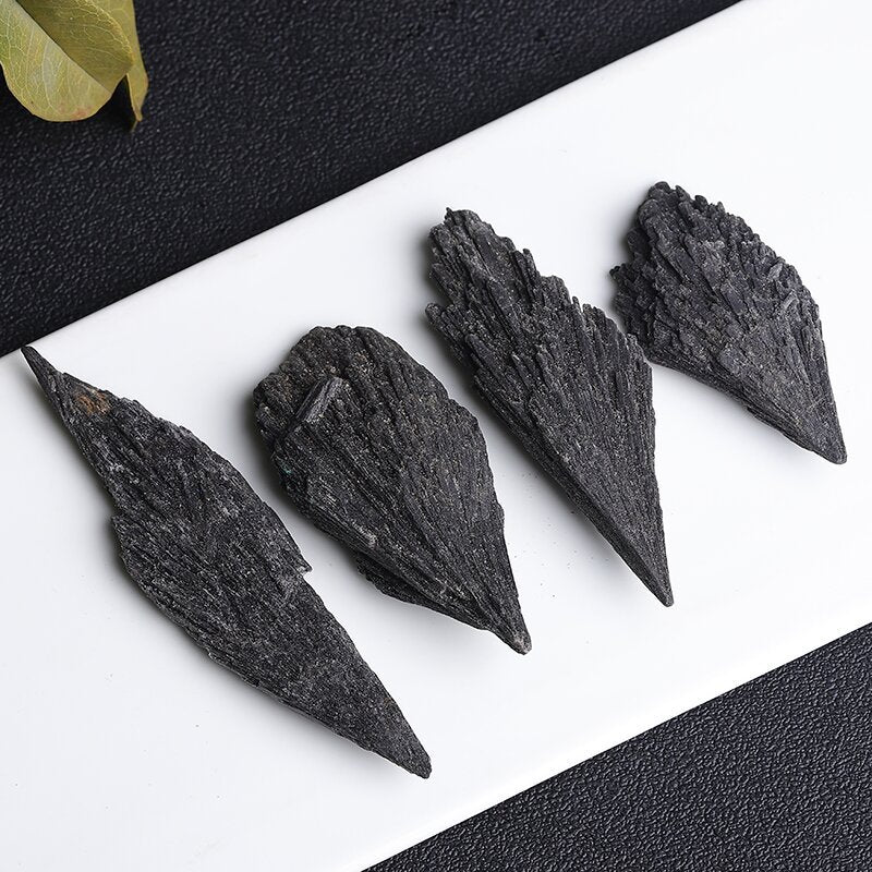 Natural black tourmaline  feathers