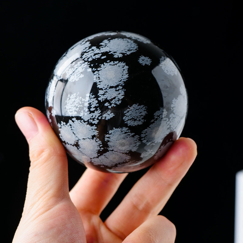 Natural Snowflake Obsidian Ball
