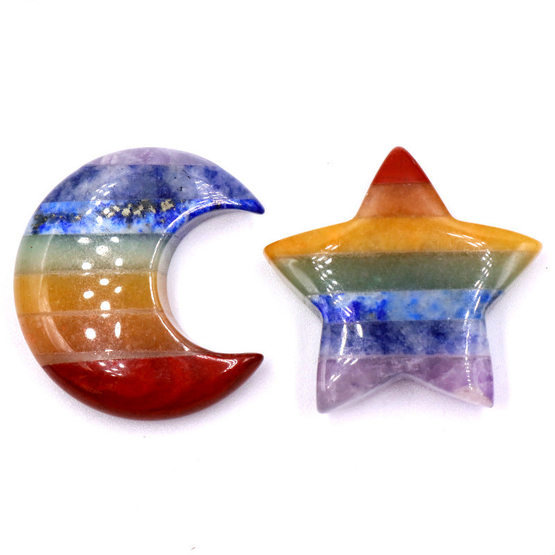 Seven chakra stone moon stars